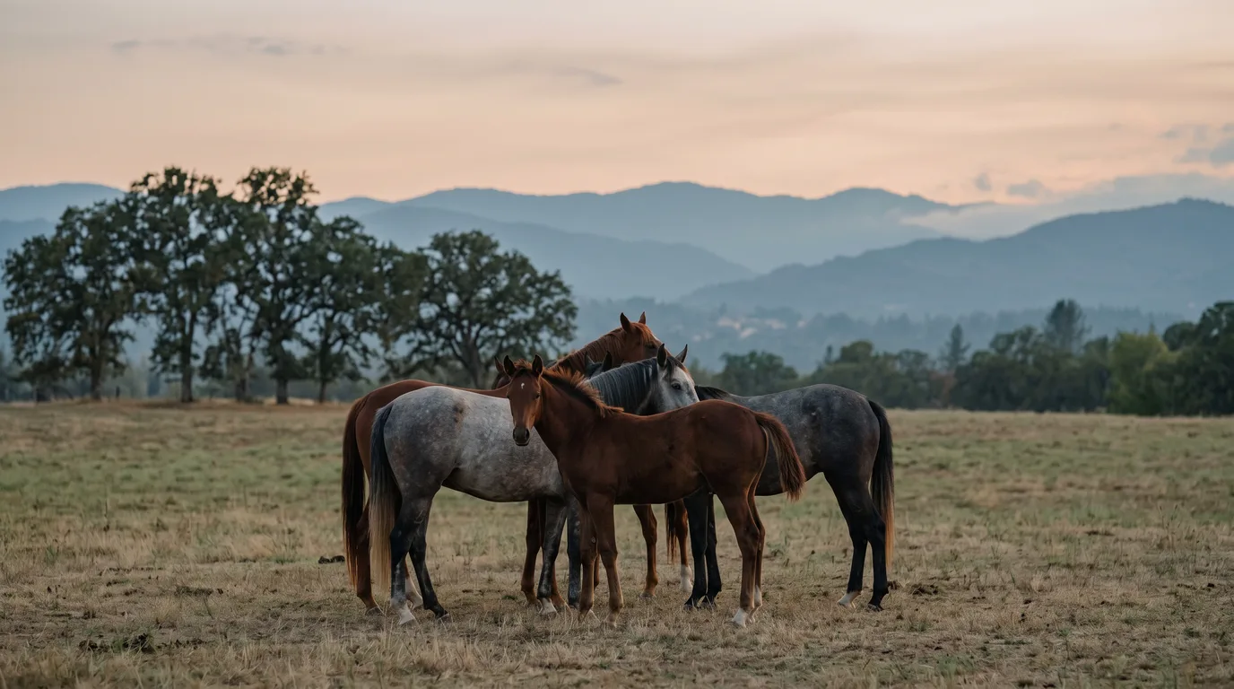 Chevaux en liberté, L'Écurie Bleue, Rhône